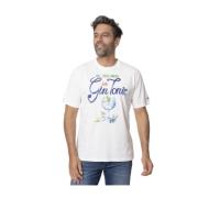 Gin Tonic Illustration T-shirt MC2 Saint Barth , White , Heren