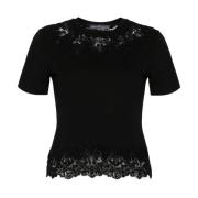 Casual Katoenen T-Shirt Ermanno Scervino , Black , Dames