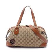 Pre-owned Leather gucci-bags Gucci Vintage , Beige , Dames