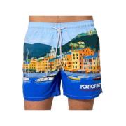 Blauwe Portofino Patroon Zwembroek MC2 Saint Barth , Multicolor , Here...