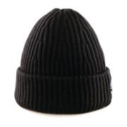 Merino Rib Beanie Hat Nn07 , Black , Heren