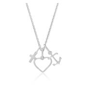 Geloof Hoop Liefde Zilveren Ketting Frk. Lisberg , Gray , Dames