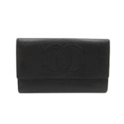 Pre-owned Fabric wallets Chanel Vintage , Black , Dames