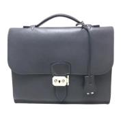 Pre-owned Leather briefcases Hermès Vintage , Black , Heren