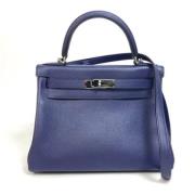 Pre-owned Leather handbags Hermès Vintage , Blue , Dames