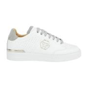 Leren Lo-Top Sneakers in Wit Philipp Plein , White , Heren