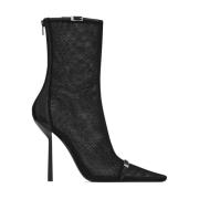 Stijlvolle Zwarte Booties Saint Laurent , Black , Dames