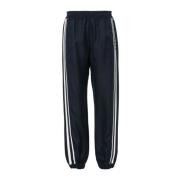 Blauwe Broek met Elastische Tailleband Moncler , Blue , Dames