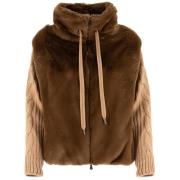 Unieke Gebreide Mouw Faux Fur Jas Le Tricot Perugia , Brown , Dames