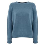 Blauwe Alpaca Katoen Trui Max Mara Weekend , Blue , Dames