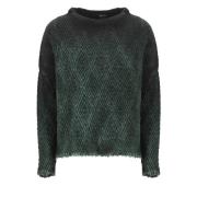 Groene Wol Zijde Trui Vrouw Crew Avant Toi , Green , Dames