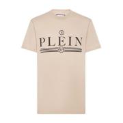 Stijlvol T-shirt met Uniek Ontwerp Philipp Plein , Beige , Heren