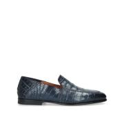 Klassieke Leren Loafers Santoni , Blue , Heren