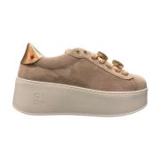 Roze Suède Sneaker met Juweel Details Gio+ , Pink , Dames