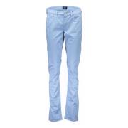 Blauwe Damesbroek Smalle Pijp Logo Gant , Blue , Dames