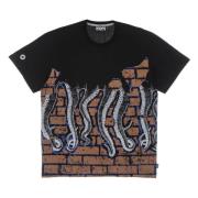 Zwarte Octopus Logo Tee Octopus , Multicolor , Heren