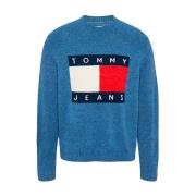 Flag Longsleeve Sweatshirt Tommy Hilfiger , Blue , Heren