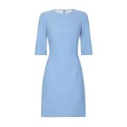 Elegante Zwarte Jurk met Kantdetail Dolce & Gabbana , Blue , Dames