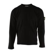 Zwarte Katoenmix Trui Stone Island , Black , Heren