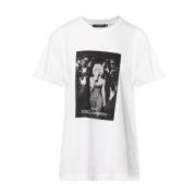 Stijlvol T-shirt met uniek ontwerp Dolce & Gabbana , White , Dames