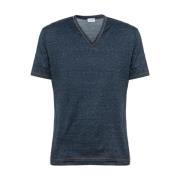 Diepe V-hals T-shirt Dolce & Gabbana , Blue , Heren