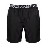 Zwarte Zeekleding: Heren Nylon Nero Zwemkleding Dolce & Gabbana , Blac...