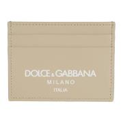 Luxe Portemonnee van Kalfsleer Dolce & Gabbana , Beige , Heren