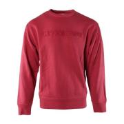 Rode Katoenen Sweater met Diagonale Fleece C.p. Company , Red , Heren