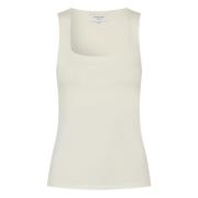 Square Neck Top in Offwhite Rosemunde , White , Dames