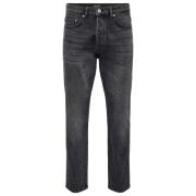 Tapered Zwarte Denim Jeans Freewear Only & Sons , Black , Heren