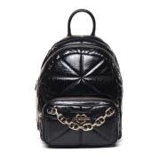 Zwarte Gewatteerde Ronde Tas Love Moschino , Black , Dames