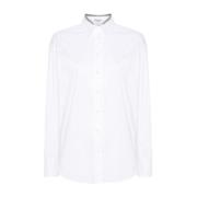 Dubbele Kraag Poplin Shirt Monille Brunello Cucinelli , White , Dames