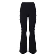 Zwarte Flared Broek Hoge Taille Rits Versace Jeans Couture , Black , D...