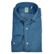 Gaeta Denim Overhemd Finamore , Blue , Heren