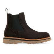 Bruine Chelsea Boots Suède Kalfsleer Mannen Woolrich , Brown , Heren