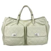 Pre-owned Fabric chanel-bags Chanel Vintage , White , Dames