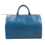 Pre-owned Leather handbags Louis Vuitton Vintage , Blue , Dames