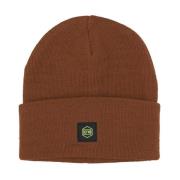 Klassieke Logo Label Beanie Bruine Hoed Dolly Noire , Brown , Heren