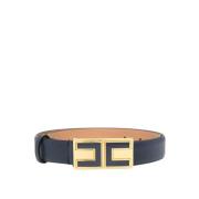 Navy Blauw Leren Riem Elisabetta Franchi , Blue , Dames