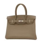 Pre-owned Leather handbags Hermès Vintage , Gray , Unisex