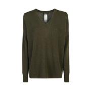 Khaki Cashmere V-Neck Jumper Fabiana Filippi , Green , Dames