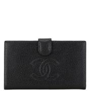 Pre-owned Leather wallets Chanel Vintage , Black , Dames