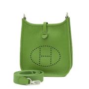 Pre-owned Leather shoulder-bags Hermès Vintage , Green , Dames