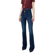 Blauwe Denim Flare Jeans voor Vrouwen Elisabetta Franchi , Blue , Dame...