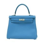 Pre-owned Leather handbags Hermès Vintage , Blue , Dames