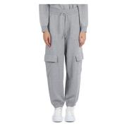 Wollen mix lurex broek met cargozakken Sun68 , Gray , Dames