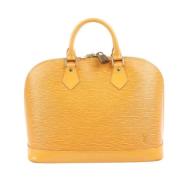 Pre-owned Leather handbags Louis Vuitton Vintage , Yellow , Dames