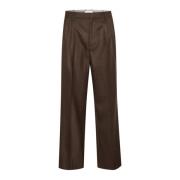 Wijde Pijp Broek Hot Fudge Melange Part Two , Brown , Dames