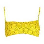 Sportieve Gele Strandkleding Top met Rug Weven Karl Lagerfeld , Yellow...