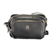 Zwarte Schoudertas met Ritssluiting Tommy Hilfiger , Black , Dames